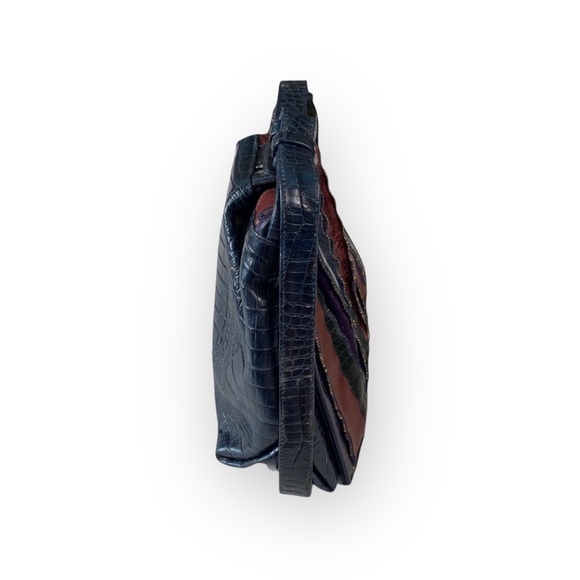 Vintage: Sharif ♕ Rainbow Snakeskin Leather Patchwork Crossbody Bag Handbag ♕ - Picture 6 of 16